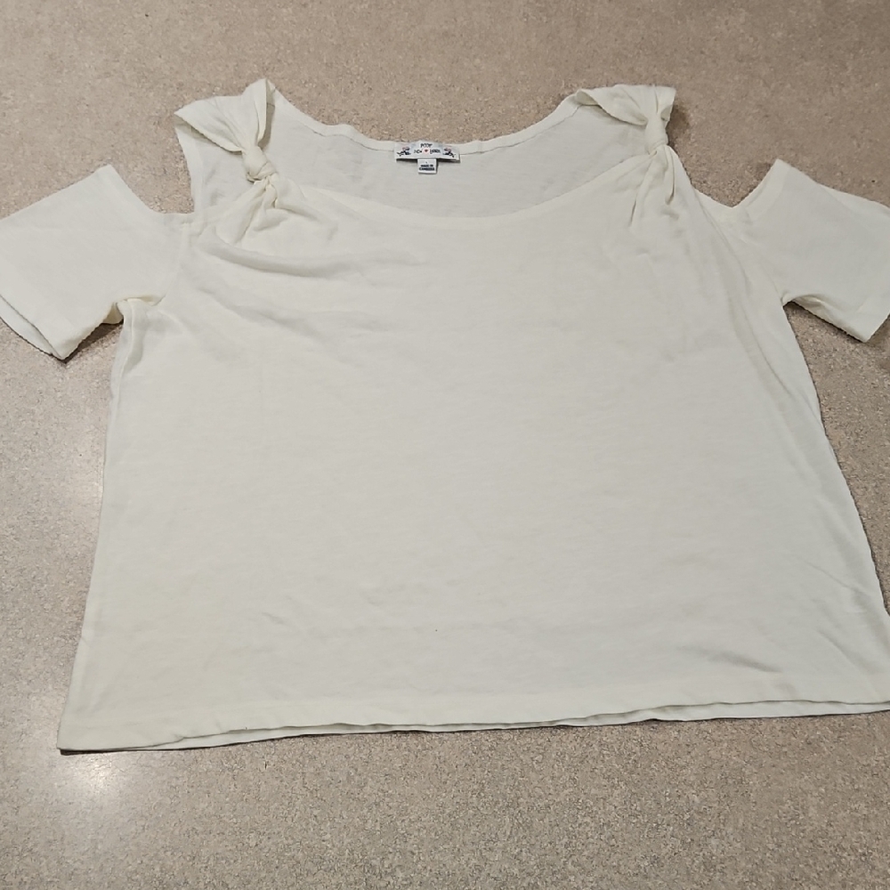 Women's Cream Cold Shoulder Top